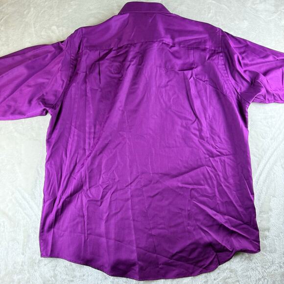 Geoffrey Beene Dress Shirts Lot of 2 Men's 17.5 Orange / Purple Regular Fit - Picture 4 of 8